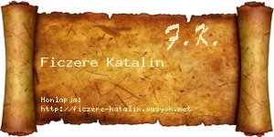 Ficzere Katalin névjegykártya